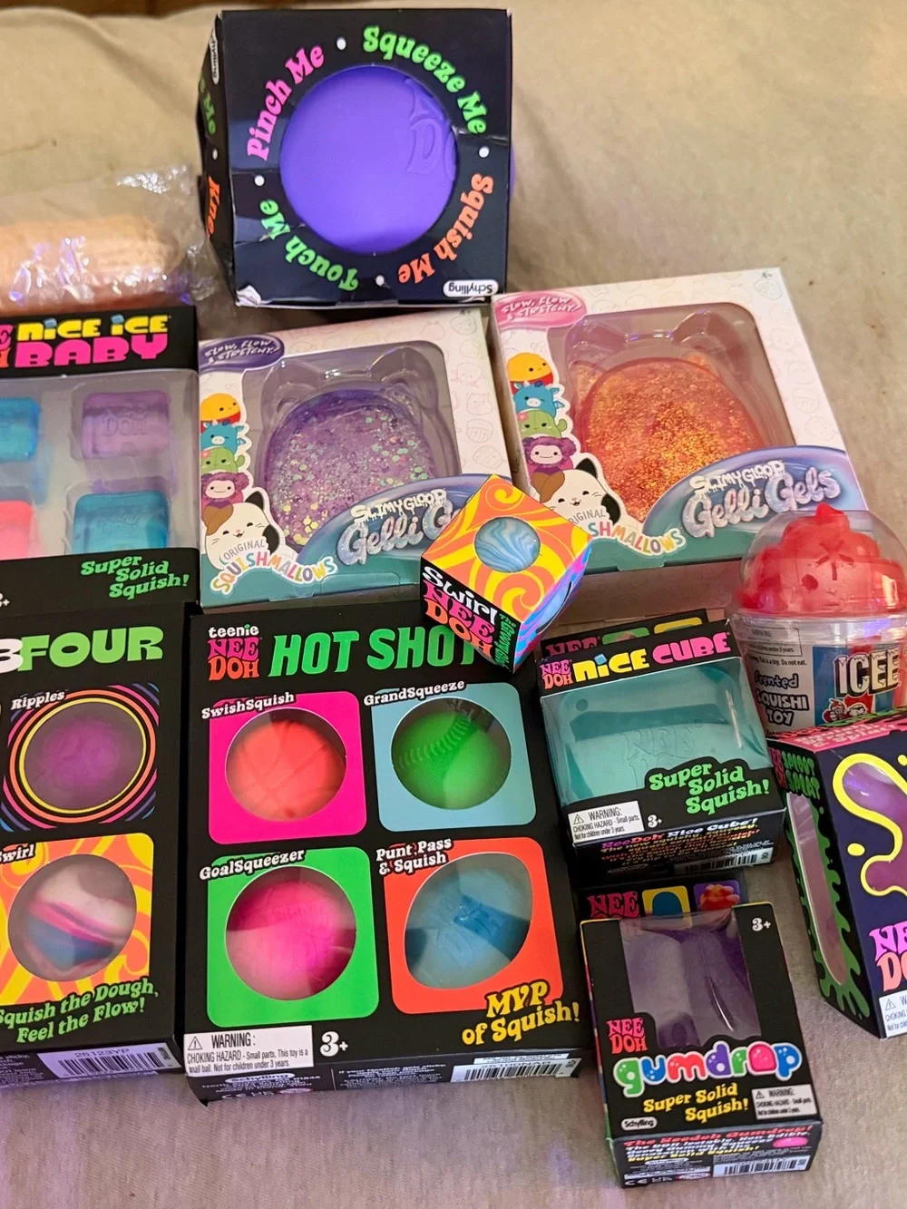 NeeDoh Hot Shot Squeeze Balls - Multi-Color Stress Relief Toys
